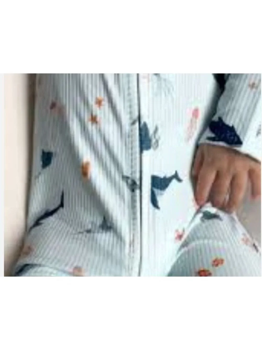Brave Little Ones Baby Toddler Footed Pajamas 12-18M Zip-Up Ocean Theme Bamboo
